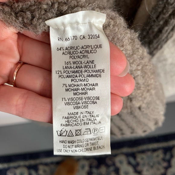 Anthropologie Sleeping on Snow Women’s Cocoon Cardigan Brown and Cream One Size - Picture 9 of 14